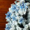 imageGeosar 36 Pcs Christmas Glitter Artificial Poinsettia Flowers Xmas Poinsettia Artificial Wedding Flowers Decorations Xmas Tree Ornaments with Clips for Party 6 Inch 4 Inch 3 InchRose GoldSilver and Blue