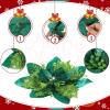 imageGeosar 36 Pcs Christmas Glitter Artificial Poinsettia Flowers Xmas Poinsettia Artificial Wedding Flowers Decorations Xmas Tree Ornaments with Clips for Party 6 Inch 4 Inch 3 InchRose GoldGrass Green