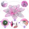 imageGeosar 36 Pcs Christmas Glitter Artificial Poinsettia Flowers Xmas Poinsettia Artificial Wedding Flowers Decorations Xmas Tree Ornaments with Clips for Party 6 Inch 4 Inch 3 InchRose GoldPink and Silver