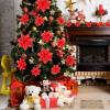 imageGeosar 36 Pcs Christmas Glitter Artificial Poinsettia Flowers Xmas Poinsettia Artificial Wedding Flowers Decorations Xmas Tree Ornaments with Clips for Party 6 Inch 4 Inch 3 InchRose GoldRed