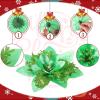 imageGeosar 36 Pcs Christmas Glitter Artificial Poinsettia Flowers Xmas Poinsettia Artificial Wedding Flowers Decorations Xmas Tree Ornaments with Clips for Party 6 Inch 4 Inch 3 InchRose GoldEmerald Green