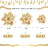 imageGeosar 36 Pcs Christmas Glitter Artificial Poinsettia Flowers Xmas Poinsettia Artificial Wedding Flowers Decorations Xmas Tree Ornaments with Clips for Party 6 Inch 4 Inch 3 InchRose GoldGold