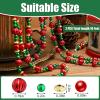 imageGeosar 6 Pcs Christmas Tree Bead Garland 9 Feet Twisted Beads Pearl Garland Red and Green Xmas Tree Bead for Christmas Party Fireplace Wreath Ornaments12