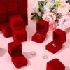 imageGeosar 70 Pcs Velvet Ring Boxes Bulk for Jewelry Display Wedding Ceremony Engagement Ring Box Earring Jewelry Display Case for Wedding Christmas Birthday Anniversary Proposal 212 x 2 x 2 Inch