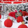 imageGeosar 2 Pcs 24 Inch Giant Glitter Inflatable Christmas Balls Large Outdoor Tinsel Sequin Glitter Inflatable Balls Blow up Xmas Red Ornaments for Yards Porches Garden Holiday Decorations