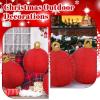 imageGeosar 2 Pcs 24 Inch Giant Glitter Inflatable Christmas Balls Large Outdoor Tinsel Sequin Glitter Inflatable Balls Blow up Xmas Red Ornaments for Yards Porches Garden Holiday Decorations