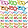 imageGeosar 48 Pcs 100 Days of School Glittered Glasses 100 Days of School Photo Props Glass for Kids Classroom Birthday Party 100th Day24