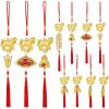 imageGeosar 12 Pcs Chinese New Year Decorations 2026 Horse Feng Shui Lucky Charms with Red Tassels ampamp Chinese Coins Knots Lunar New Year Ornaments for Wealth ampamp Good Luck Horse Copper Coins12