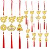 imageGeosar 12 Pcs Chinese New Year Decorations 2026 Horse Feng Shui Lucky Charms with Red Tassels ampamp Chinese Coins Knots Lunar New Year Ornaments for Wealth ampamp Good Luck Horse Copper Coins12