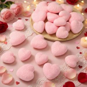 imageGeosar 24 Pieces Valentines Day Vase Filler Felt Heart Balls for Crafts Heart Vase Filler Decorative Pom Pom Balls Ornaments for Valentines Day Decor Centerpieces24inch31inchRedPink