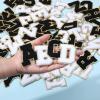 image:image104 Pcs Letter Patch Iron on Chenille AZ Repair Alphabet Applique Patches Embroidered Letter Sew on with Gold Border for Bags Shirts315Purple White Pink BlueBlack White