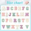 image:image104 Pcs Letter Patch Iron on Chenille AZ Repair Alphabet Applique Patches Embroidered Letter Sew on with Gold Border for Bags Shirts315Purple White Pink BluePurple White Pink Blue
