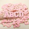 image:image104 Pcs Letter Patch Iron on Chenille AZ Repair Alphabet Applique Patches Embroidered Letter Sew on with Gold Border for Bags Shirts315Purple White Pink BluePink