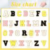 image:image104 Pcs Letter Patch Iron on Chenille AZ Repair Alphabet Applique Patches Embroidered Letter Sew on with Gold Border for Bags Shirts315Purple White Pink BlueBlack White Pink Yellow
