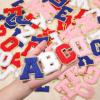 image:image104 Pcs Letter Patch Iron on Chenille AZ Repair Alphabet Applique Patches Embroidered Letter Sew on with Gold Border for Bags Shirts315Purple White Pink BlueBright Color