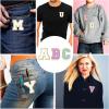 image:image104 Pcs Letter Patch Iron on Chenille AZ Repair Alphabet Applique Patches Embroidered Letter Sew on with Gold Border for Bags Shirts315Purple White Pink BluePurple White Pink Blue