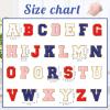 image:image104 Pcs Letter Patch Iron on Chenille AZ Repair Alphabet Applique Patches Embroidered Letter Sew on with Gold Border for Bags Shirts315Purple White Pink BlueBright Color