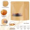 image:imageGeosar 450 Pcs Stand up Kraft Pouches with Window 6 x 9 Inch Kraft Paper Sealable Pouches with Notch Heat Sealable Resealable Bags for Small Business Zipper Food Storage for Packaging Snacks7 x 10 Inch
