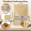 image:imageGeosar 450 Pcs Stand up Kraft Pouches with Window 6 x 9 Inch Kraft Paper Sealable Pouches with Notch Heat Sealable Resealable Bags for Small Business Zipper Food Storage for Packaging Snacks85 x 125 Inch