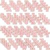 image:image104 Pcs Letter Patch Iron on Chenille AZ Repair Alphabet Applique Patches Embroidered Letter Sew on with Gold Border for Bags Shirts315Purple White Pink BluePink
