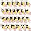 Black White Pink Yellow