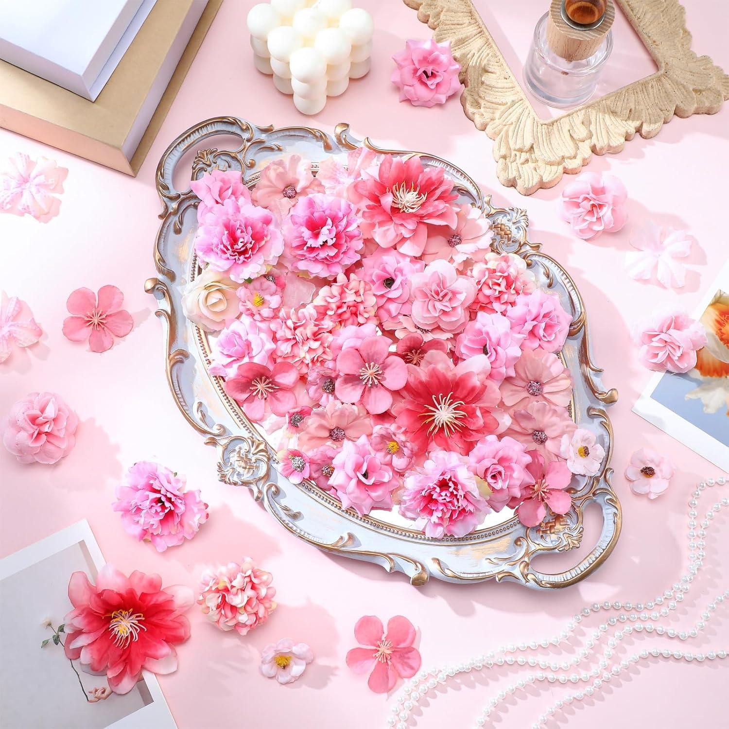 Geosar 120 Pcs Artificial Flowers Bulk Mini Silk Flower for Crafts Fake ...