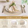 image:imageGeosar 100 Pcs Disposable Paper Placemats Cotton Woven Look 13 Round Placemats Rustic Disposable Table Pads Bulk for Dining Table Decoration Birthday Wedding Bridal Baby Shower Party Dusty BlueBeige