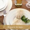image:imageGeosar 100 Pcs Disposable Paper Placemats Cotton Woven Look 13 Round Placemats Rustic Disposable Table Pads Bulk for Dining Table Decoration Birthday Wedding Bridal Baby Shower Party Dusty BlueBeige