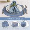 image:imageGeosar 100 Pcs Disposable Paper Placemats Cotton Woven Look 13 Round Placemats Rustic Disposable Table Pads Bulk for Dining Table Decoration Birthday Wedding Bridal Baby Shower Party Dusty BlueDusty Blue