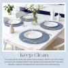 image:imageGeosar 100 Pcs Disposable Paper Placemats Cotton Woven Look 13 Round Placemats Rustic Disposable Table Pads Bulk for Dining Table Decoration Birthday Wedding Bridal Baby Shower Party Dusty BlueDusty Blue
