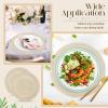 image:imageGeosar 100 Pcs Disposable Paper Placemats Cotton Woven Look 13 Round Placemats Rustic Disposable Table Pads Bulk for Dining Table Decoration Birthday Wedding Bridal Baby Shower Party Dusty BlueBeige