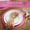 image:imageGeosar 100 Pcs Disposable Paper Placemats Cotton Woven Look 13 Round Placemats Rustic Disposable Table Pads Bulk for Dining Table Decoration Birthday Wedding Bridal Baby Shower Party Dusty BluePink