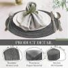 image:imageGeosar 100 Pcs Disposable Paper Placemats Cotton Woven Look 13 Round Placemats Rustic Disposable Table Pads Bulk for Dining Table Decoration Birthday Wedding Bridal Baby Shower Party Dusty BlueBlack