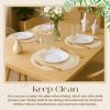 image:imageGeosar 100 Pcs Disposable Paper Placemats Cotton Woven Look 13 Round Placemats Rustic Disposable Table Pads Bulk for Dining Table Decoration Birthday Wedding Bridal Baby Shower Party Dusty BlueBeige