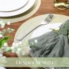 image:imageGeosar 100 Pcs Disposable Paper Placemats Cotton Woven Look 13 Round Placemats Rustic Disposable Table Pads Bulk for Dining Table Decoration Birthday Wedding Bridal Baby Shower Party Dusty BlueLight Green