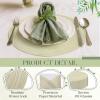 image:imageGeosar 100 Pcs Disposable Paper Placemats Cotton Woven Look 13 Round Placemats Rustic Disposable Table Pads Bulk for Dining Table Decoration Birthday Wedding Bridal Baby Shower Party Dusty BlueLight Green