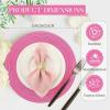image:imageGeosar 100 Pcs Disposable Paper Placemats Cotton Woven Look 13 Round Placemats Rustic Disposable Table Pads Bulk for Dining Table Decoration Birthday Wedding Bridal Baby Shower Party Dusty BluePink