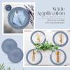 image:imageGeosar 100 Pcs Disposable Paper Placemats Cotton Woven Look 13 Round Placemats Rustic Disposable Table Pads Bulk for Dining Table Decoration Birthday Wedding Bridal Baby Shower Party Dusty BlueDusty Blue