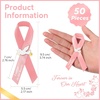 image:image50 Pcs Dove Funeral Ribbons Memorial Ribbon Funeral Pins Classic Memorial Service Respect Ribbon Bow with Safety Pins and Dove for Mourning Remembrance Day Event PinkPink
