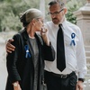 image:image50 Pcs Dove Funeral Ribbons Memorial Ribbon Funeral Pins Classic Memorial Service Respect Ribbon Bow with Safety Pins and Dove for Mourning Remembrance Day Event PinkBlue