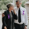 image:image50 Pcs Dove Funeral Ribbons Memorial Ribbon Funeral Pins Classic Memorial Service Respect Ribbon Bow with Safety Pins and Dove for Mourning Remembrance Day Event PinkPurple