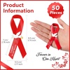 image:image50 Pcs Dove Funeral Ribbons Memorial Ribbon Funeral Pins Classic Memorial Service Respect Ribbon Bow with Safety Pins and Dove for Mourning Remembrance Day Event PinkRed