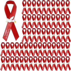 image:image50 Pcs Dove Funeral Ribbons Memorial Ribbon Funeral Pins Classic Memorial Service Respect Ribbon Bow with Safety Pins and Dove for Mourning Remembrance Day Event PinkRed