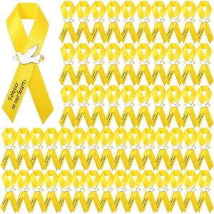 image:image50 Pcs Dove Funeral Ribbons Memorial Ribbon Funeral Pins Classic Memorial Service Respect Ribbon Bow with Safety Pins and Dove for Mourning Remembrance Day Event PinkYellow