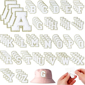 image:imageGeosar 156 Pieces Self Adhesive Chenille Letter Patches Az Gold Iron on Letters Embroidered Trimmed Preppy Alphabet Patches for Party Gifts Clothing DIY Repairing Craft FabricPinkWhite