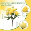 image:imageGeosar 16 Bundles Artificial Peonies Flowers Fake Silk Peony Bouquet Faux Peonies Flowers Bulk for Decoration Vase Floral Arrangements Wedding Party Table Royal BlueWhitePurple  Yellow  16 Bundles