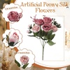 image:imageGeosar 16 Bundles Artificial Peonies Flowers Fake Silk Peony Bouquet Faux Peonies Flowers Bulk for Decoration Vase Floral Arrangements Wedding Party Table Royal BlueWhitePlum Purple