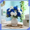image:imageGeosar 16 Bundles Artificial Peonies Flowers Fake Silk Peony Bouquet Faux Peonies Flowers Bulk for Decoration Vase Floral Arrangements Wedding Party Table Royal BlueWhiteRoyal Blue  White