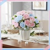 image:imageGeosar 16 Bundles Artificial Peonies Flowers Fake Silk Peony Bouquet Faux Peonies Flowers Bulk for Decoration Vase Floral Arrangements Wedding Party Table Royal BlueWhiteLight Pink  Light Blue