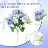 image:imageGeosar 16 Bundles Artificial Peonies Flowers Fake Silk Peony Bouquet Faux Peonies Flowers Bulk for Decoration Vase Floral Arrangements Wedding Party Table Royal BlueWhiteGradient Blue